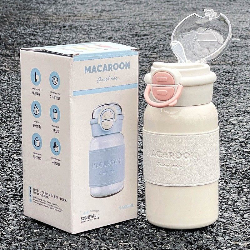 German Large-Capacity Thermos Cup for Women 2026 New Model with Straw Water Cup for Students Simple Dual-Drink Cold-Keeping Cup