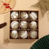 9PCS Glitter Christmas Ball Ornaments Lightweight Traditional Xmas Hanging Balls Reusable Snowflake Pattern
