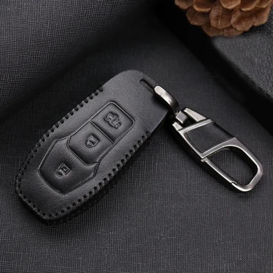 A+ Leather Car Remote Key Fob Case Cover Holder For Ford F-Series Explorer Fusion