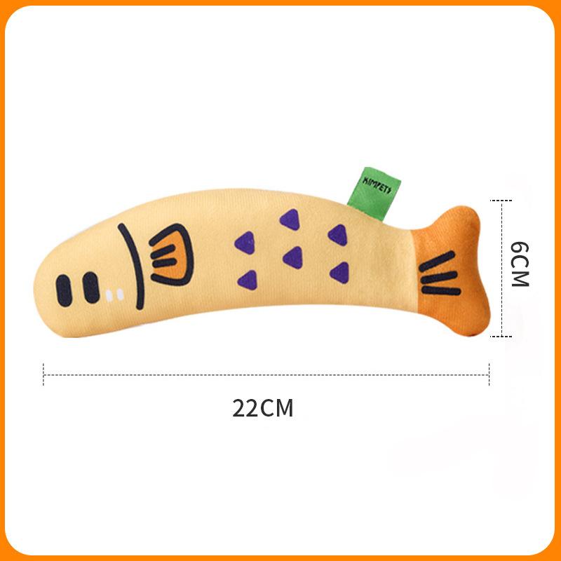Cute Realistic Linen Fish Catnip Toy for Cats Bite Resistant Squeak Teeth Grinding Sleeping Plush Pillow Kitten Toy Jouet Chats
