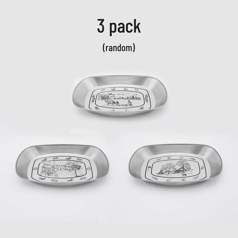 Retro European-Style Tin Camping Plate - Portable BBQ & Picnic Tableware