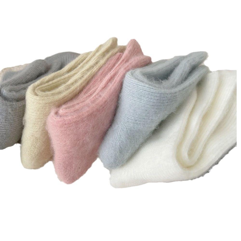 10-1 Luxury Cashmere Wool Socks for Women, Soft Color, Smooth Matching Warm and Sweat-Absorbing Sleeping Outdoor Sports Socks, Women'S Outdoor Socks
