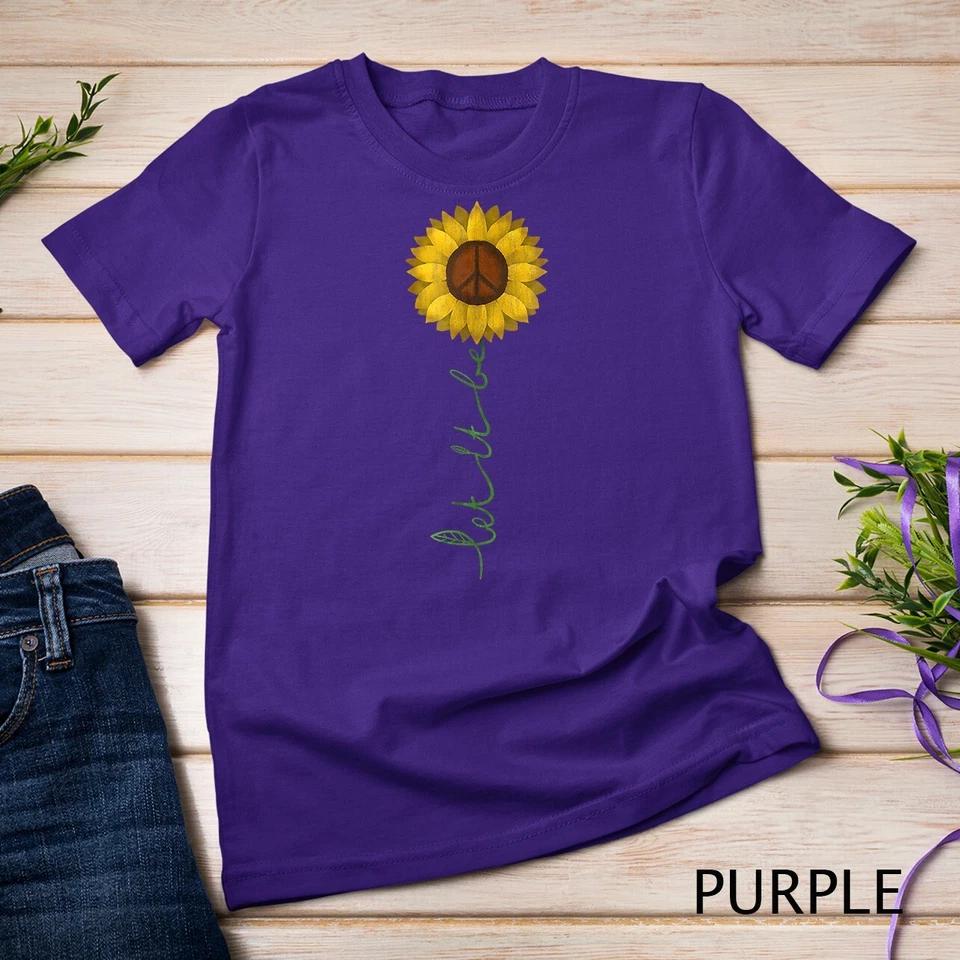 Let It Be - Peace Sign Sunflower Hippie Gypsy Soul T Shirt Unisex T-shirt 10 S