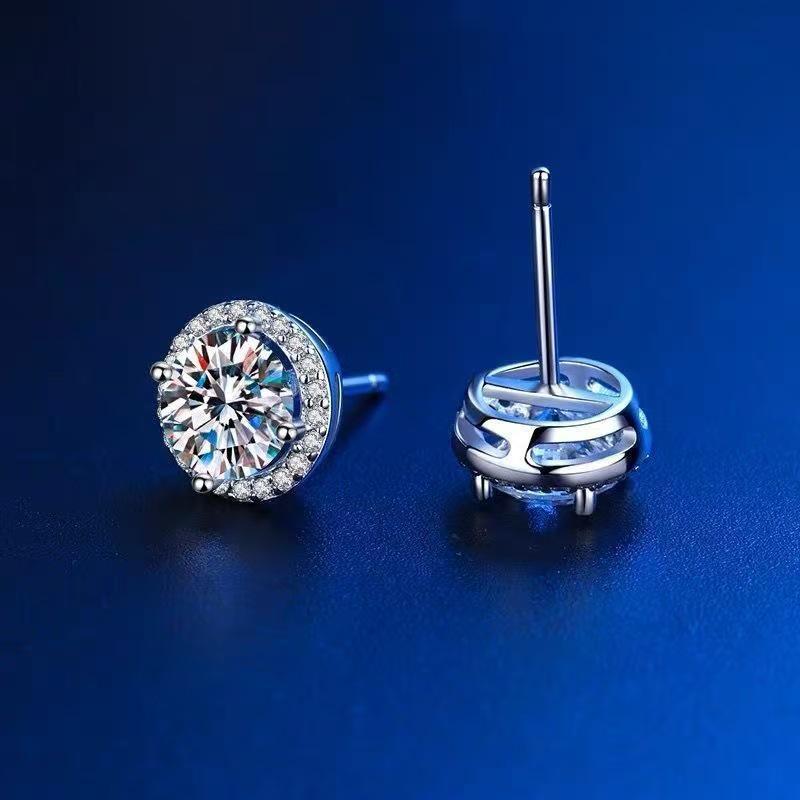 Brincos de Ouro Branco com Diamantes em Prata Esterlina Banhada a Platina - Presente Elegante e Versátil para Ela