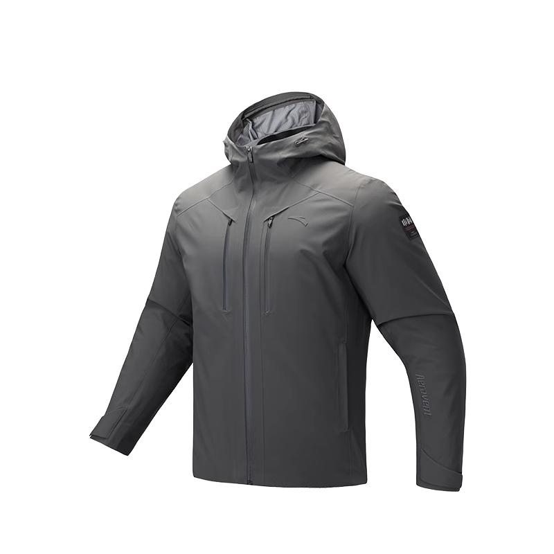 

Anta Training Series Solid Color Zip-Up Hooded Comfortable Versatile Casual Windproof Waterproof Jacket Men Jacket Smoke Black Gray 152447621-7 M