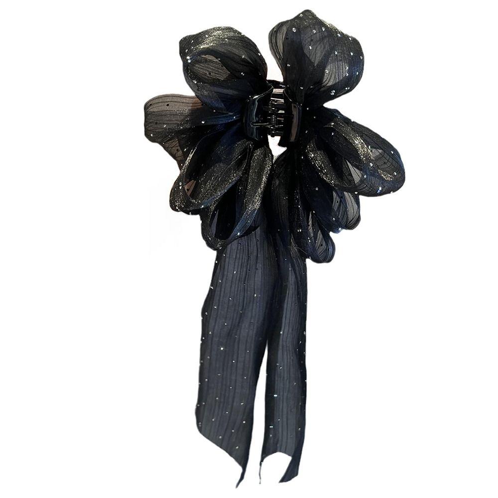 Back Head Grab Clip Half-Tie Hair Clip New Gypsophila Ribbon Hair Clamp  Women Girls