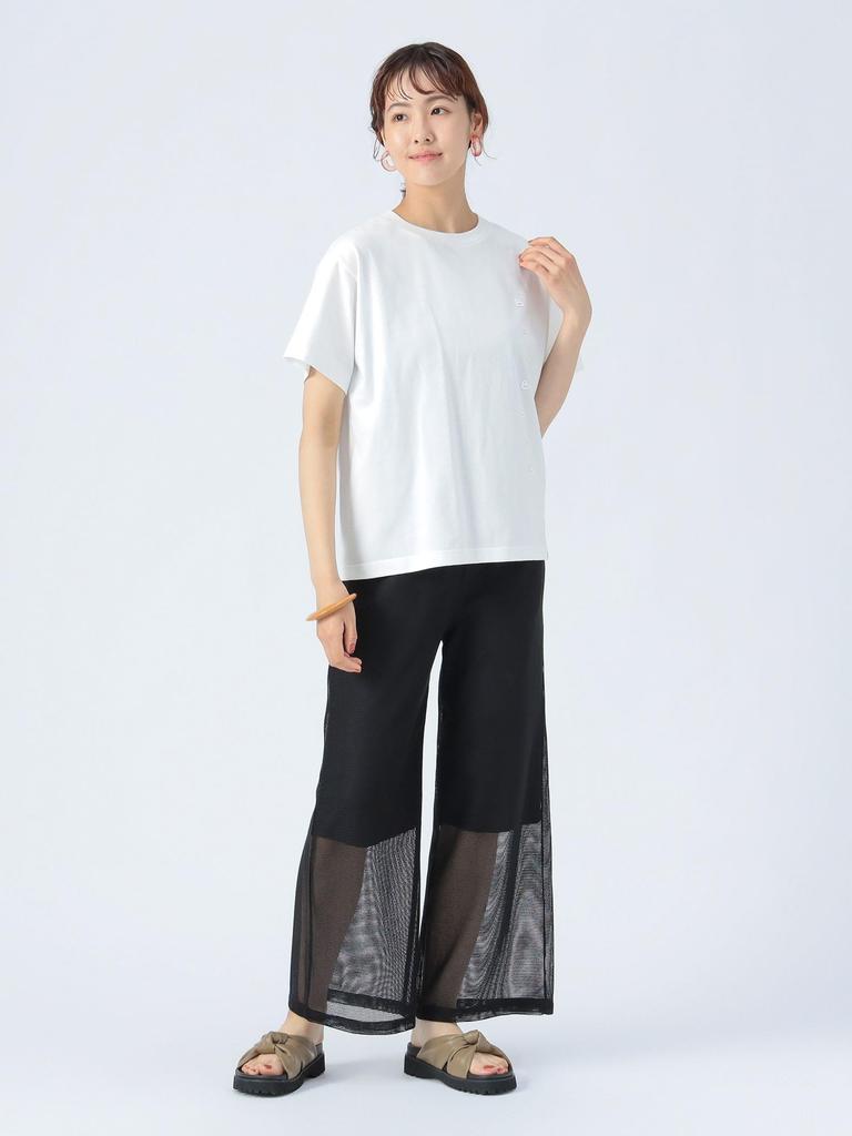 BEAMS HEART Printed with Logo and OFF Size S T-Shirt B-HEART Message, Women's, WHITE,