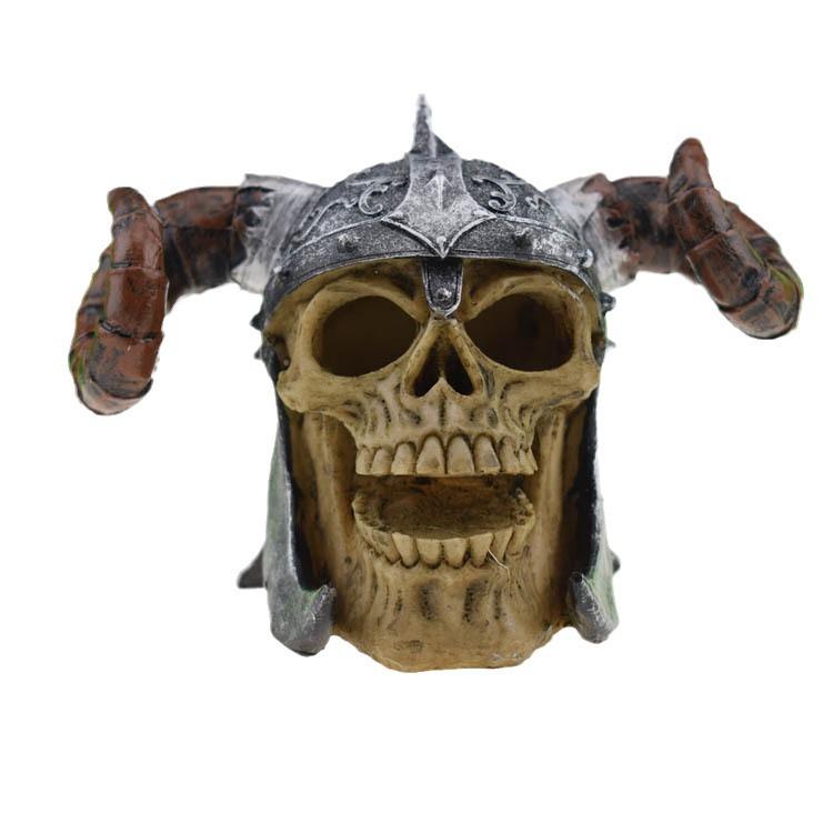 Tyrannosaurus Rex Skull Reptile Habitat Decor – Dinosaur and Human Skull Tank Ornament