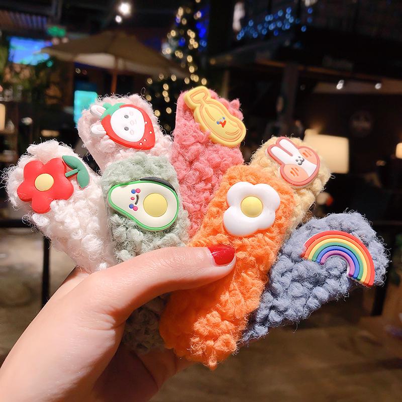 

Korean Influencer Lambswool Mori Girl Hair Clip - Plush Fairy Side Hairpin