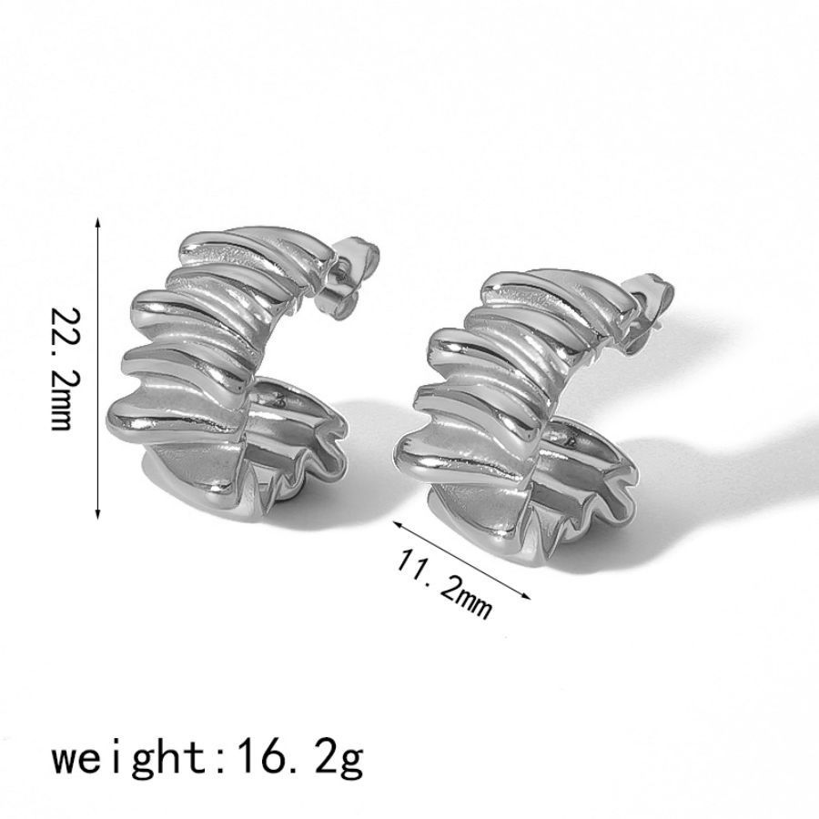 Brincos Minimalistas de Aço Para Mulheres Com Design Geométrico Dobrado Perfeitos Para a Moda de Verão