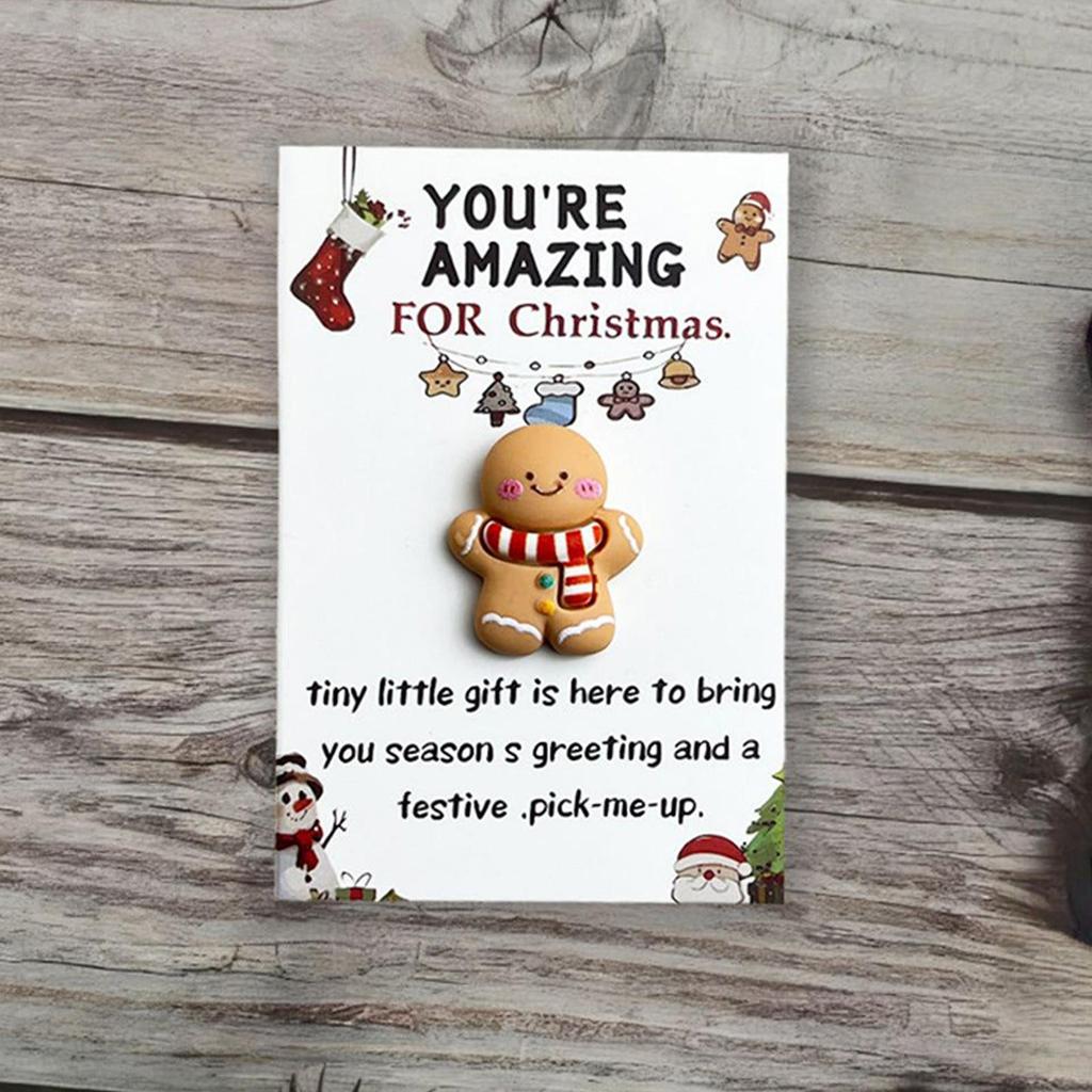 Small Hug Pocket Christmas Holiday Atmosphere Ornament Mini Santa Hugs With Heartwarming Cards for Men Women Boys Girls Youth