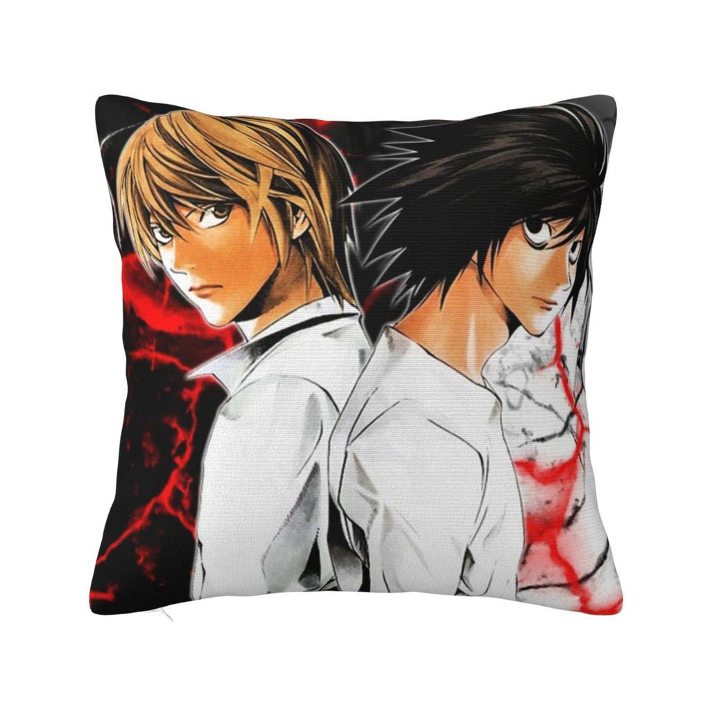 L Lawliet Death Note Kuddfodral Anime Japan Manga Kuddfodral Anpassningsbar Dragkedja Dekor Kuddfodral för Hemmet 45x45cm