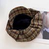 Cotton Grid Beret Cap Thin Women Octagonal Hat Painter Hat Plaid Cloud Cap  Work