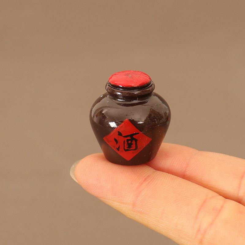 1 Set 1/6 1/12 Dollhouse Miniature Food And Game Simulation Low Table Square Table Wine Jar Wine Bowl Sake Model