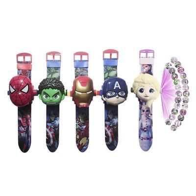 Reloj de Proyección Flip de Dibujos Animados para Niños - Estilo Celebridad de Internet Douyin