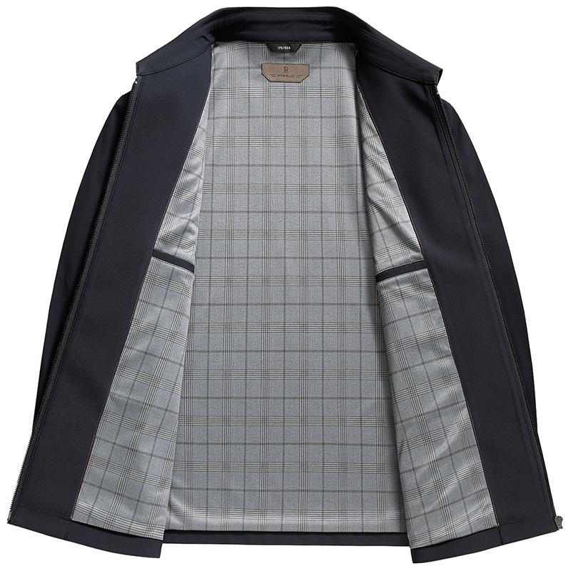 Men's Spring & Autumn 2025 Casual Lapel Jacket - Stylish Solid Color Fashion Coat for Middle-Aged and Young