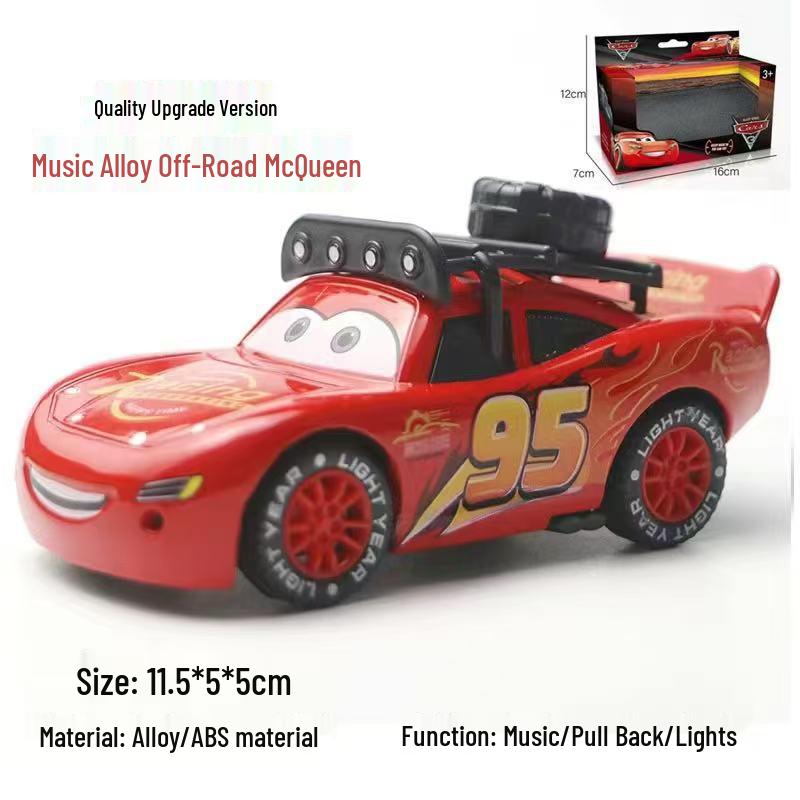 3D Lights & Music Lightning McQueen Pull-Back Alloy Toy Car - Third Generation