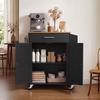 VEVOR Carrello Isola Cucina con Contenitore, Largo 795 mm Isola Mobile con Ruote Girevoli, con Cassetto, Armadietto, Porta Spezie/Porta Asciugamani
