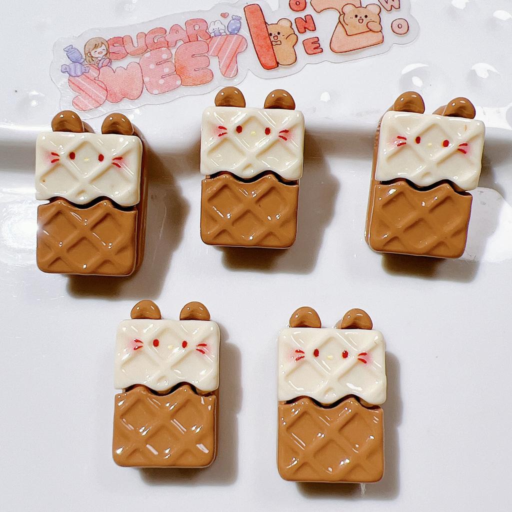 10Pcs New Cute Resin Cartoon Bowtie Cat Flat Back Parts Embellishments For Hair Bows Accessories