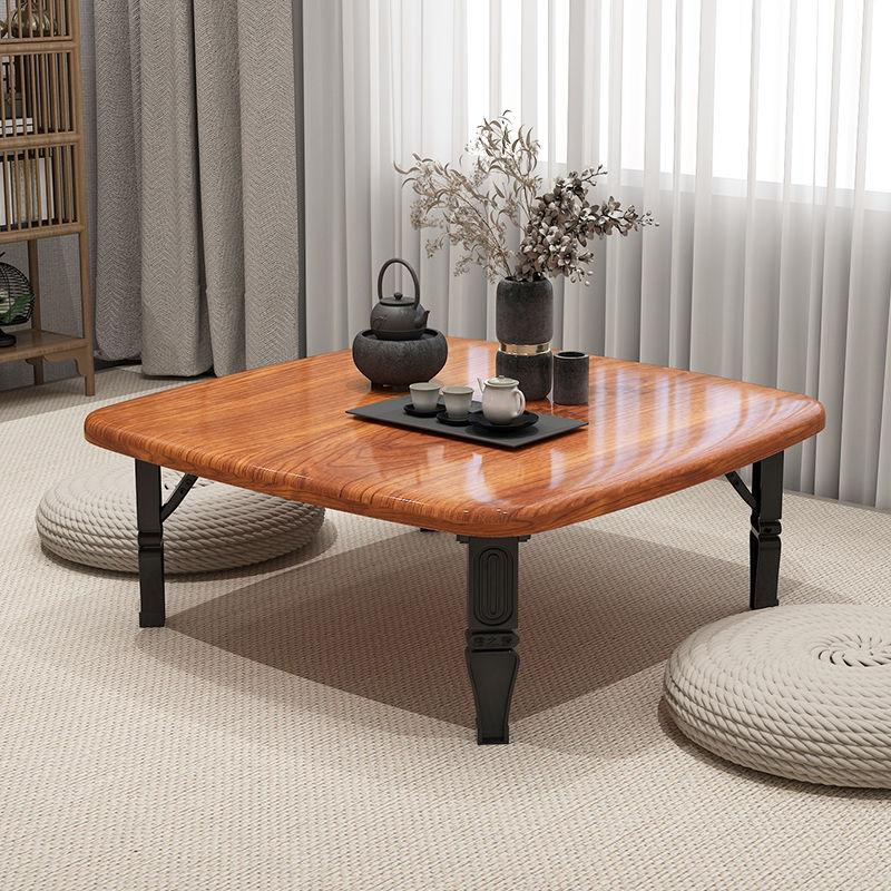 Ins Tatami Foldable Tea Table Rural Simple Dining Wooden Table Bedroom Bay Window Living Room Small Tea Table