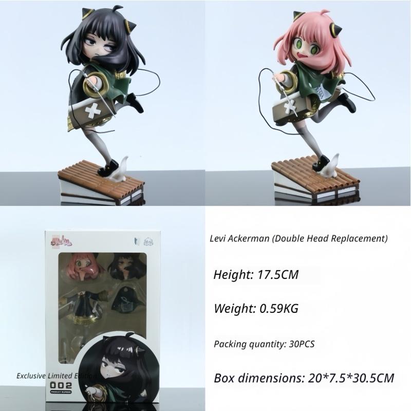 

Spy X Anya Forger Action Map Interchangeable Head Levi Cosplay Model Collection Desktop Decoration Gifts