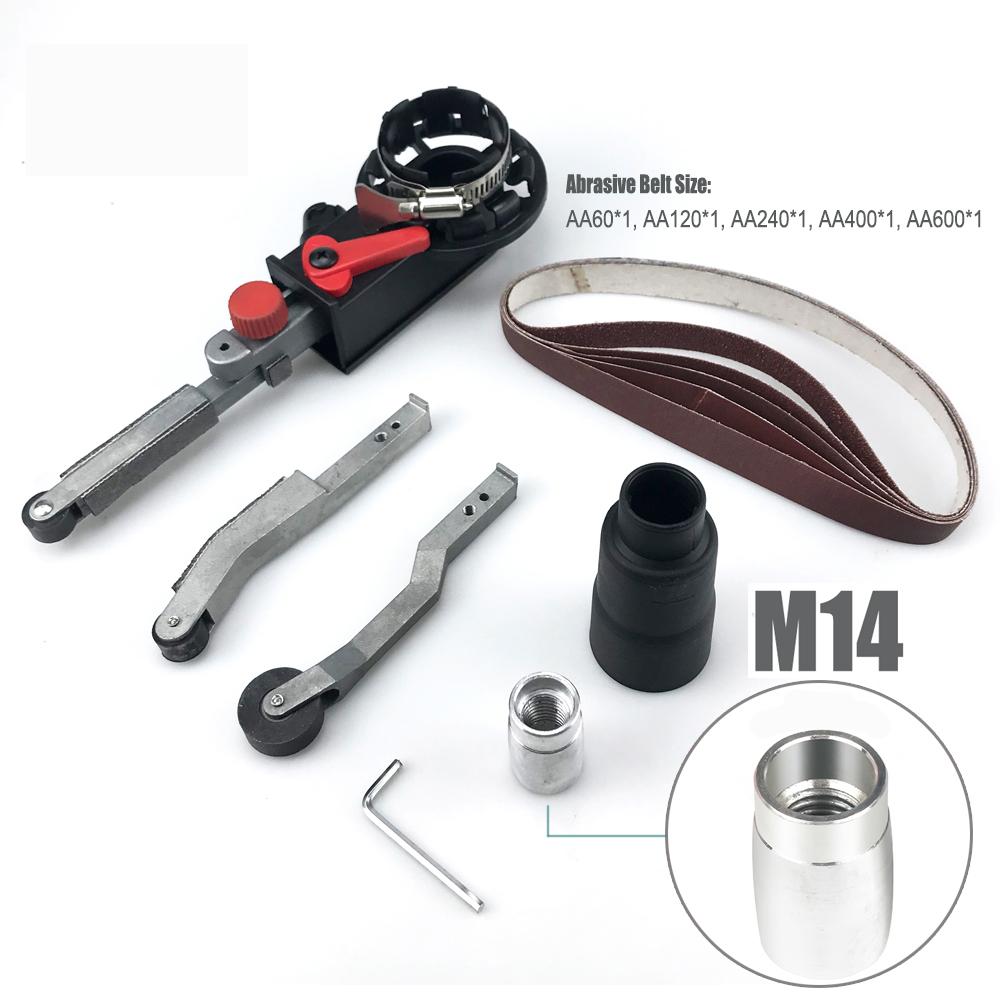 Angle Grinder Belt Sander Adapter Sanding Belt Bandfile Dremel Tools for 100/125mm Electric Knife Sharpener Dremel Accessories