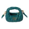 MIU MIU Wander Serie Matelassé Metall Buchstaben Logo Reißverschluss Abnehmbarer Verstellbarer Schultergurt Leder Hobo Tasche Mini 5NR019-2FPP-F0K41