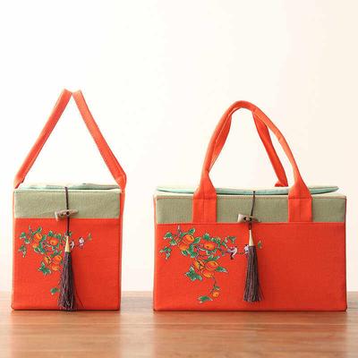 Orange Single Can Double Can Gift Box Tea Cake Gift Tote Bag Anti Shock and Anti Drop Ceramic Jar Storage Packaging Boxes 1pc
