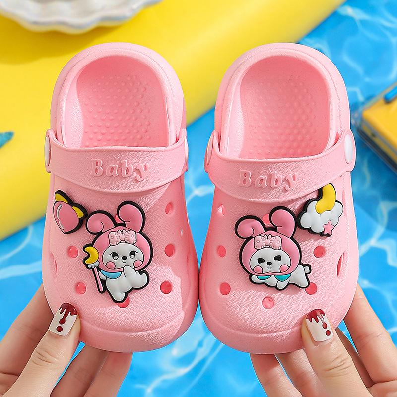 Girls' and Boys' Anti-slip Head Cover Soft-soled Baby Children's Shoes Flip-flops