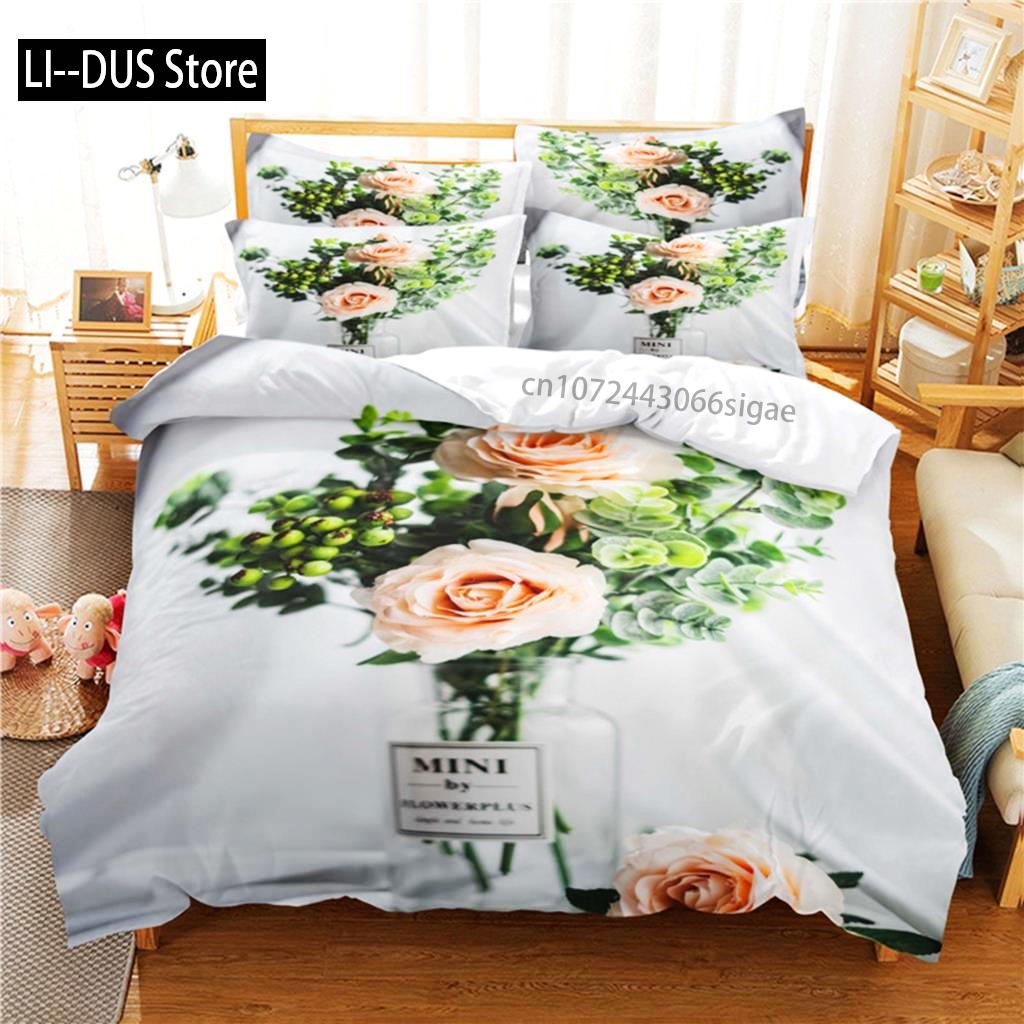 

Одеяло Красивый Розовый Комплект Постельного Белья 3D Постельное Белье Цифровая Печать Размер Queen Комплект Постельного Белья Модный Дизайн Comforter (quilt)-EU Single(135*200cm)3pcs