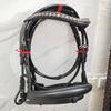 Horse Bridle Black & Golden Stone Crystal Browband Black Padding Dressage Bridle.