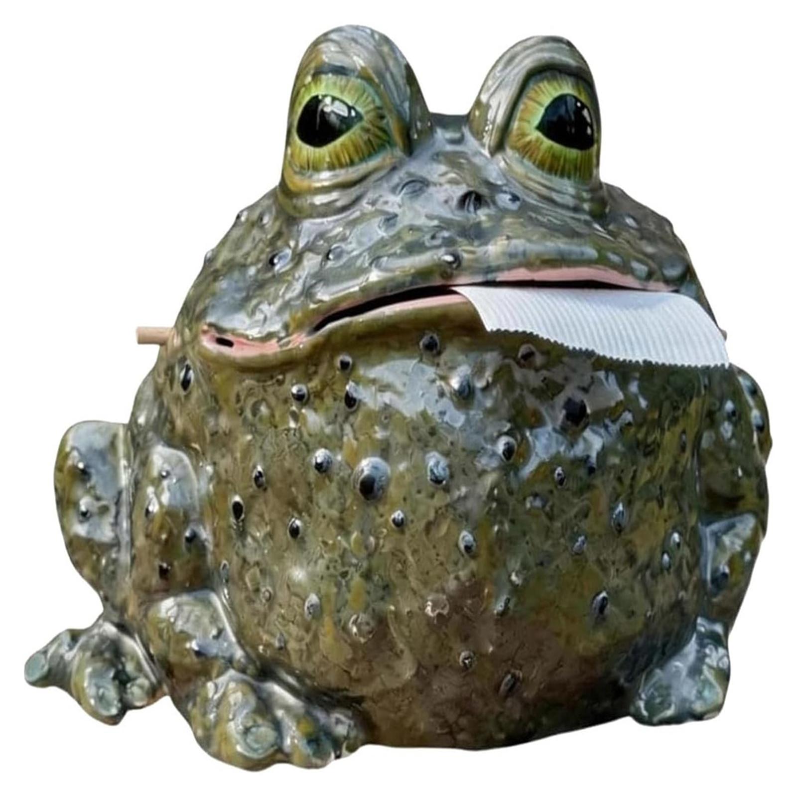 Toad Funny Toilet Paper Holder Creative Frogs Themed Tissue Dispenser with Whimsical Design for Kitchen Bathroom Bedroom зелёный
