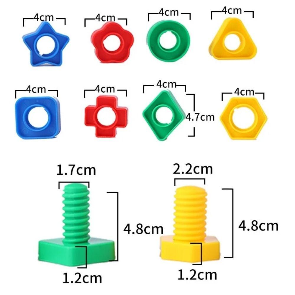 Screw Shape Screw Building Blocks Montessori Nut Shape Toys  Parent-Kid Interactive