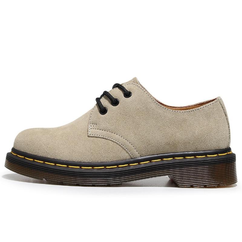 

1461 низкие туфли из мелкой кожи женские бархатные из натуральной коровьей кожи короткие ботинки большого размера с круглым носком универсальные повседневные рабочие туфли мужские 42