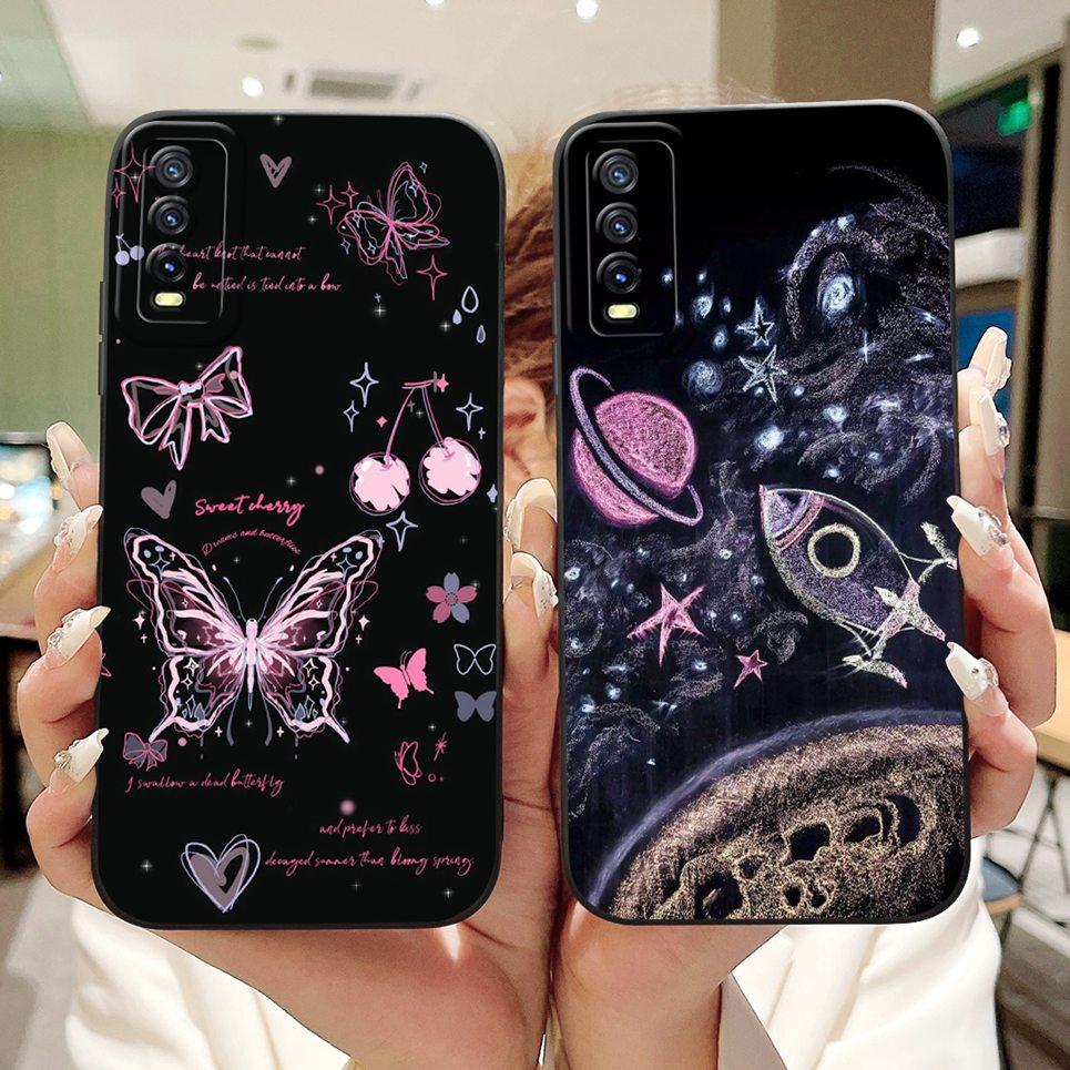 Per Vivo V2027 V2028 V2029 Cover Posteriore Vivo Y11S Y12s Y12a Y20 Y20s Y20i Custodia Girly Fashion Funda Bumper Morbido in Silicone Liquido