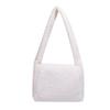 New autumn and winter plush handbag small square bag shoulder bag large capacity solid color personalized niche design