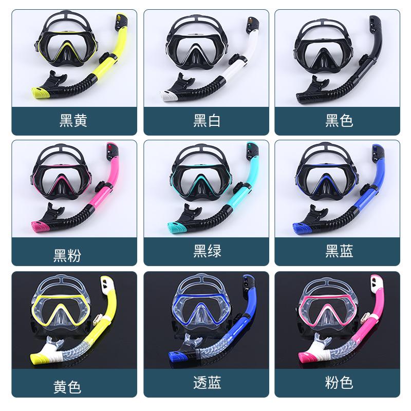 Diving goggles, snorkeling equipment, fully dry snorkel, two-piece swimming mask set for adults and children