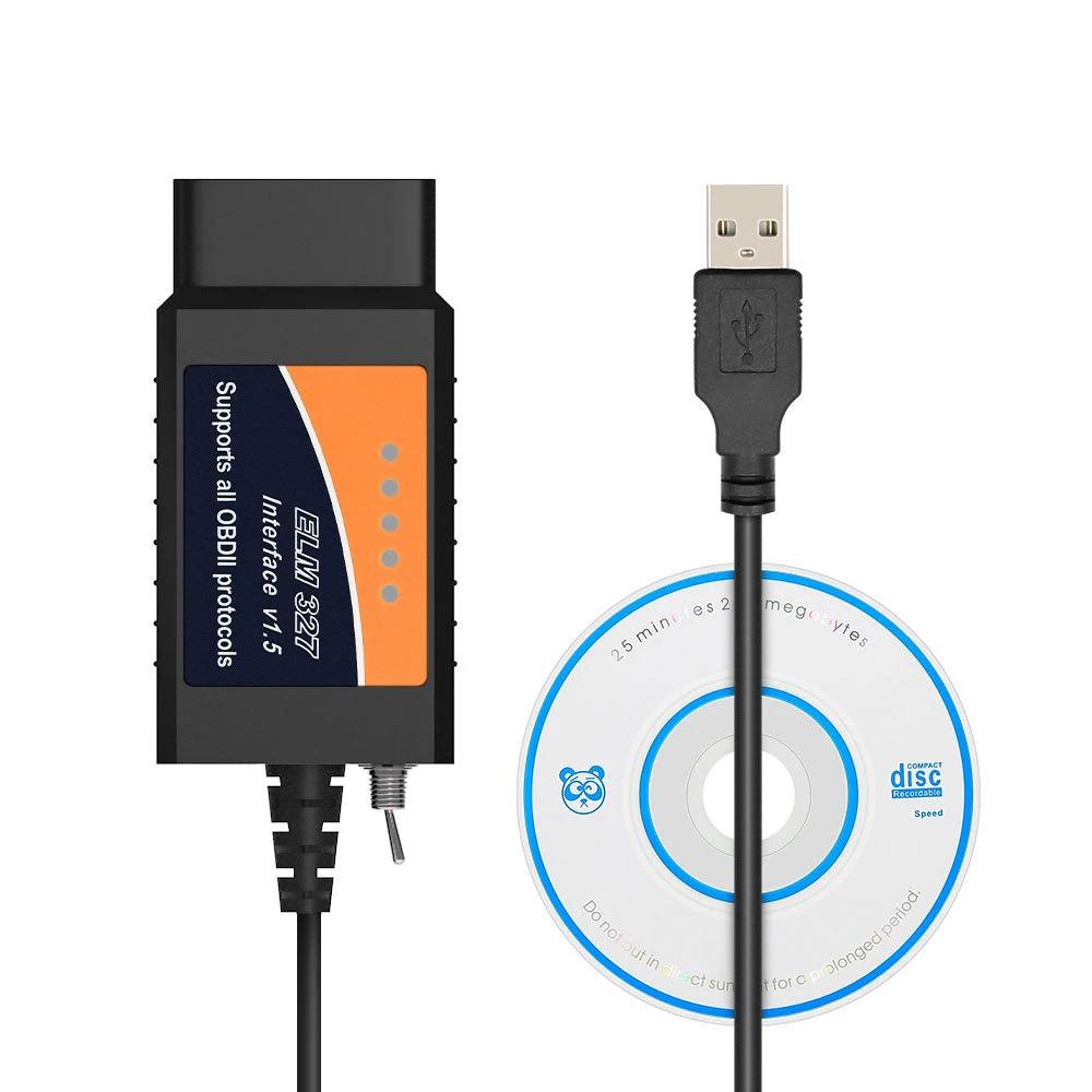 

ELM327 USB V1.5 With Switch CH340T 25K80 chip modified for Ford Forscan FoCCCus HS CAN and MS CAN car OBD2 diagnostic tool оранжевый
