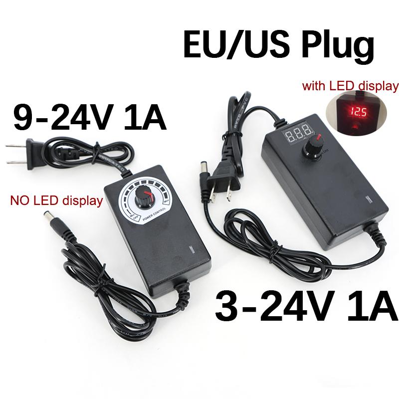 Adjustable AC 110V 220V TO DC 3V-12V 3V-24V 9V-24V 1A 2A 5V 6v 8V 15v 9V 10V 21v Power charger Adapter Screen Display Regulator