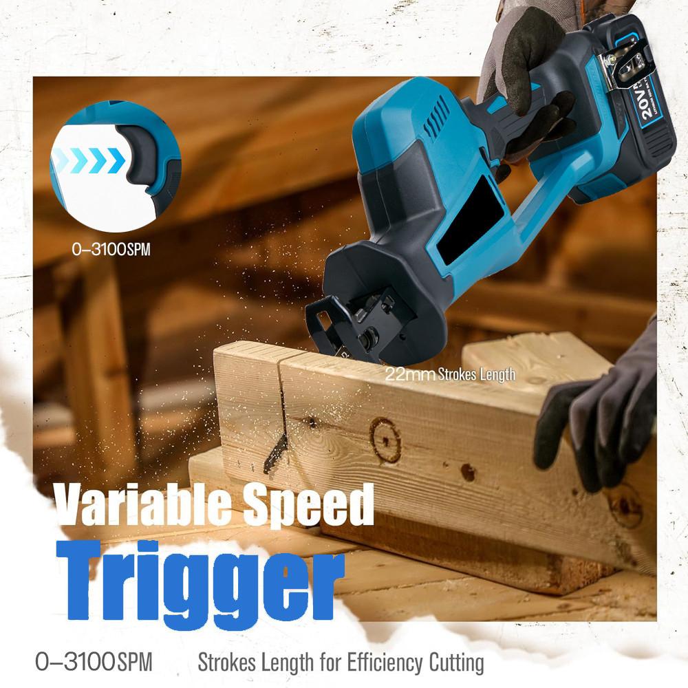 Portable Brushless Reciprocating Saw Handheld Saber Saw Multifunction Metal Wood Pipe Cutting Tool