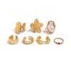 Ingemark 2026 New Fashion Metal Flower Open Rings for Women Creative Baroque Imitation Pearl Rings Y2K Bridal Wed Jewelry Gift