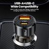 TOOCKI TQ-CC25A Car Charger 60W Dual Port USB-A and USB-C Fast Charging Adapter For Vehicle Use