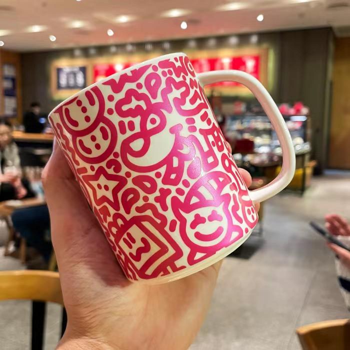 Creative Graffiti Mug Personalized Ceramic Water Cup Coffee Cup Milk Cup Mug Creative Street Graffiti Style