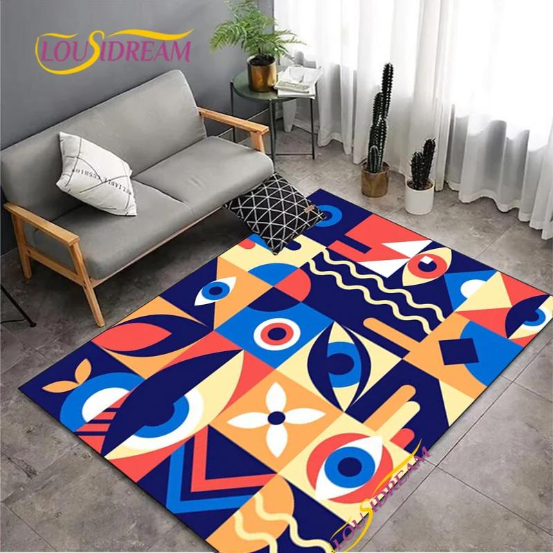 Evil Eye Pattern Nordic Style Area Rug Living Room Bedroom Decorat Yoga Carpet Door Un-slip Floor Mat Photography Props Alfombra