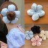 4PCS Elegant and Cute Sponge Flower Hair Hoop, Large Intestine Hoop, Head Rope, Meatballs, Scalp Tendons, Hair Rope