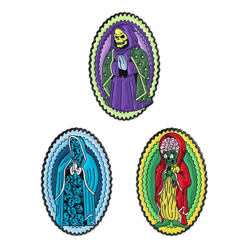Punk Skeleton UV Pins Custom Animated Characters Brooches Lapel Badges Clothes Gothic Jewelry Gift for Friends
