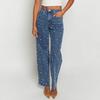 European & American Beaded Frayed Wide-Leg Cowboy Pants