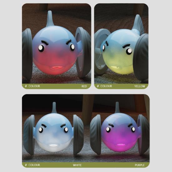 Yousheng Smart Electric Interactive Cat Toy Automatic Moving Toy with LED Light Rechargeable Random Movement Whale Toy for Indoor Cats Bored Relief