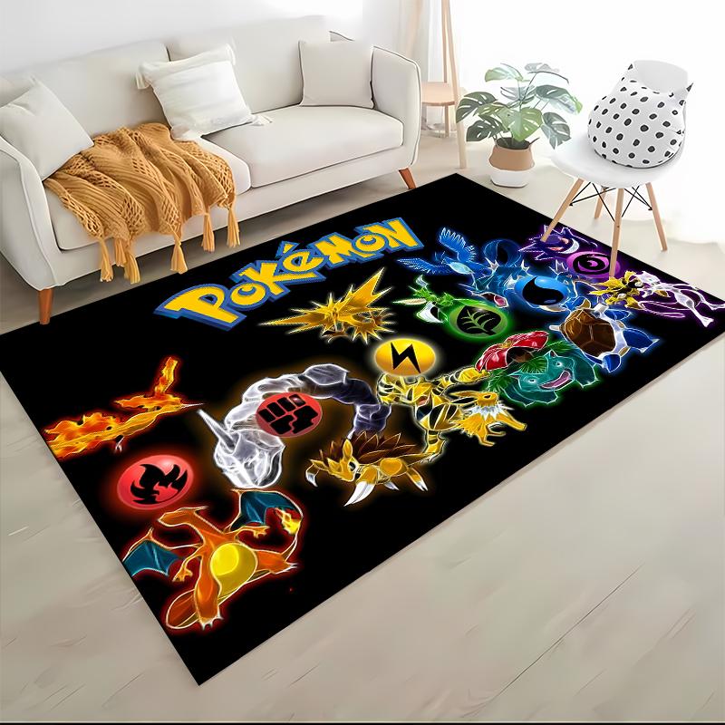 P0kem0n P-Pikachu Theme Carpets Children Play Mats Bedroom Decor Rugs Living Room Rug Crawl Mat Gift Rug for Friends Potdemiel