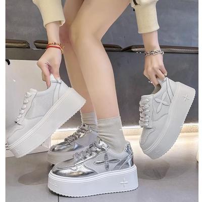 Thick-soled Mesh White Shoes Women's Spring and Summer New Breathable and Versatile Small Muffin-soled Casual Board Shoes